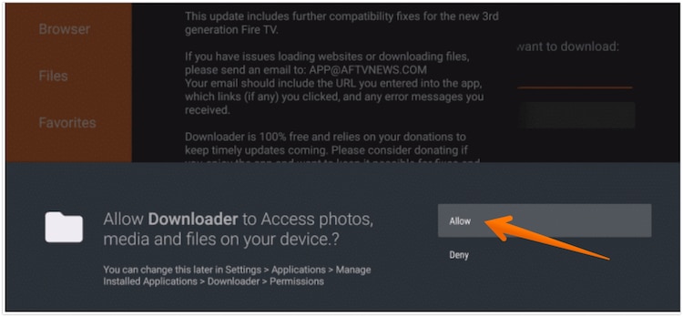 Click on Allow Button