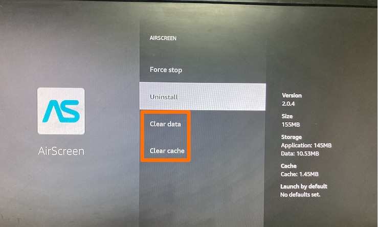 Click on Clear Data:Cache