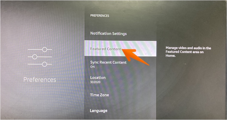 Click on Featured Content