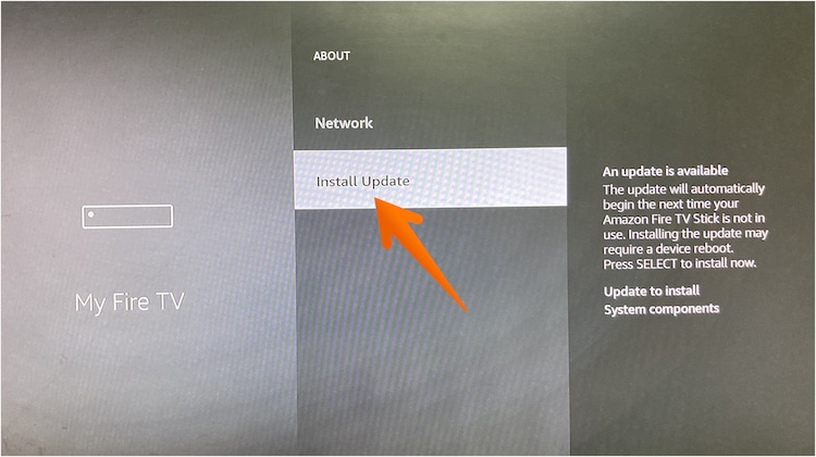Click on Install Update
