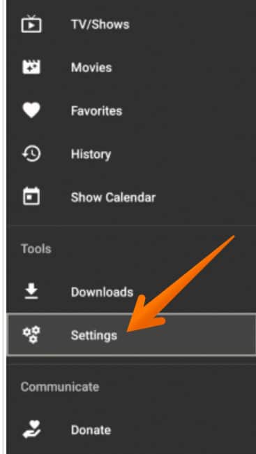 Click on Settings Option
