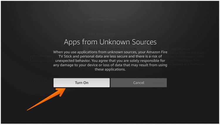 Click on Turn On Option