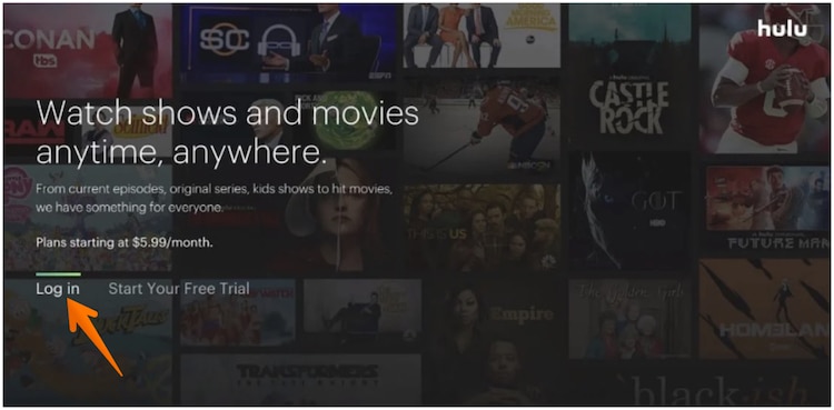 Select the Login Option