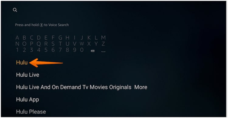 Type Hulu and Click on Hulu