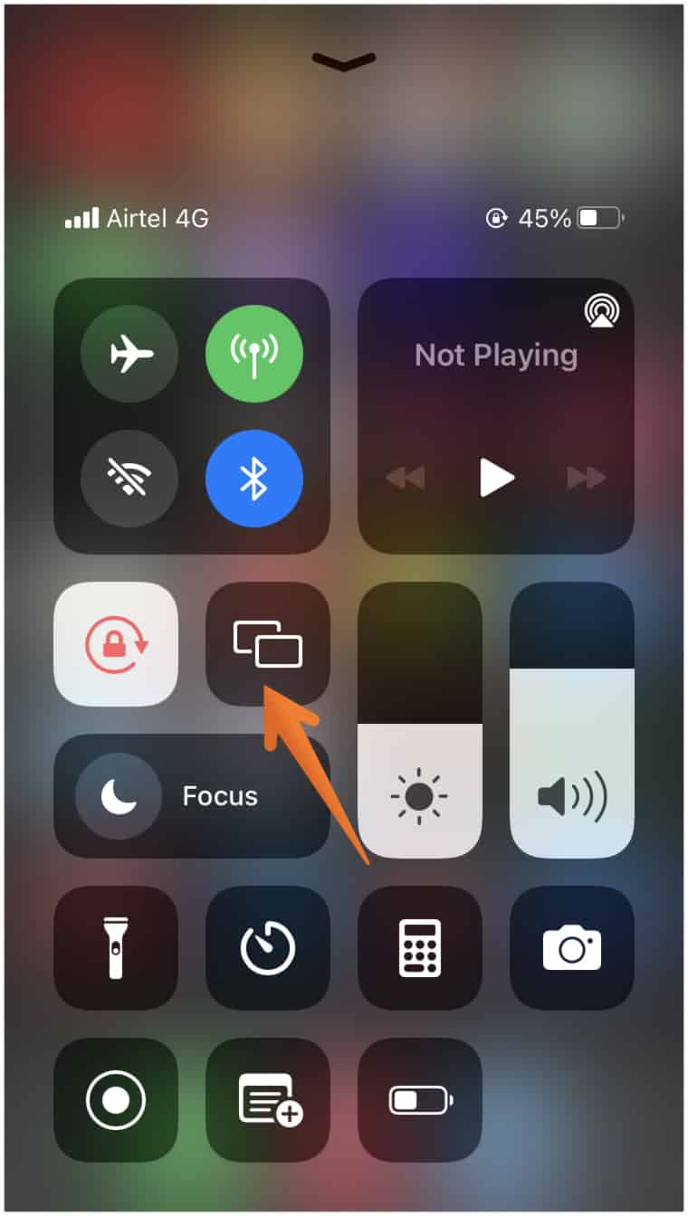 Click on Screen Mirron on iPhone