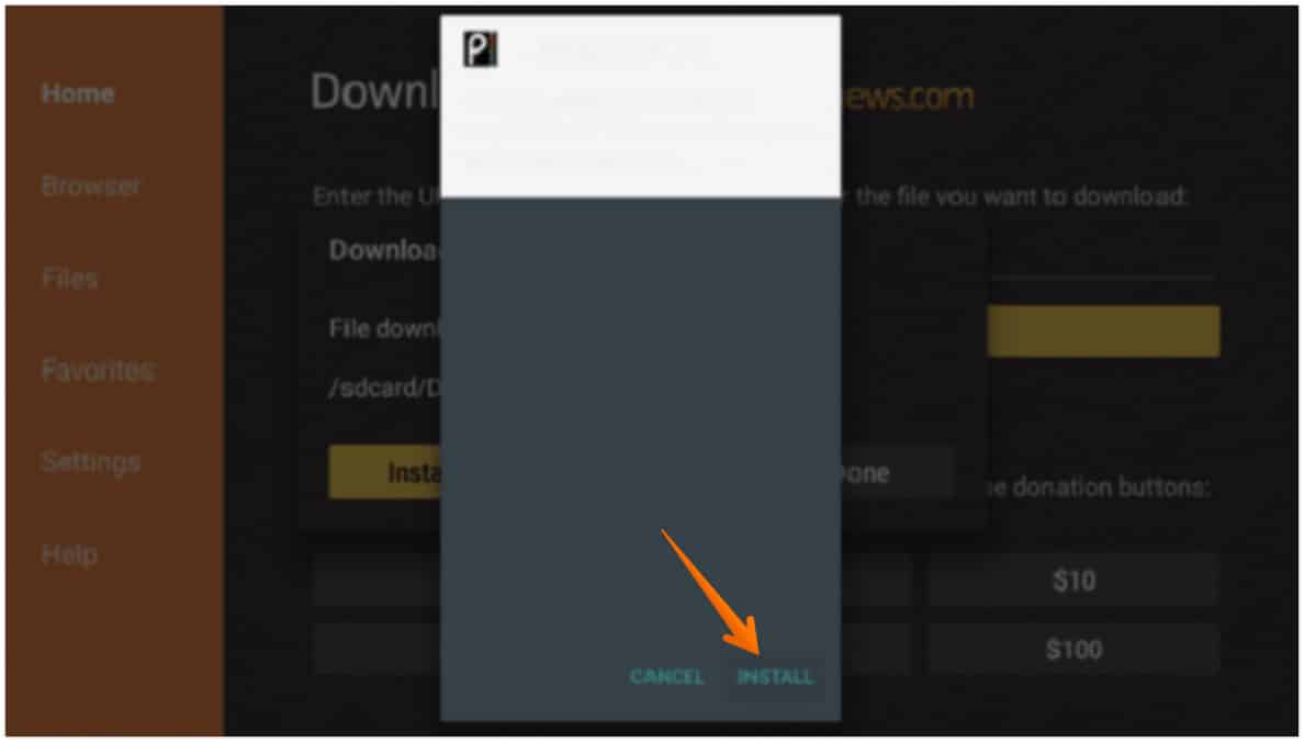 Select Install for Peacock TV