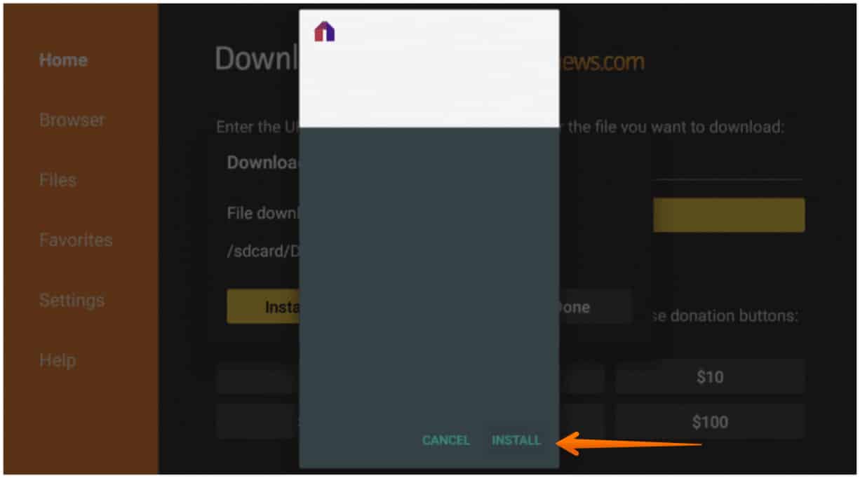 Click on Install for Mobdro