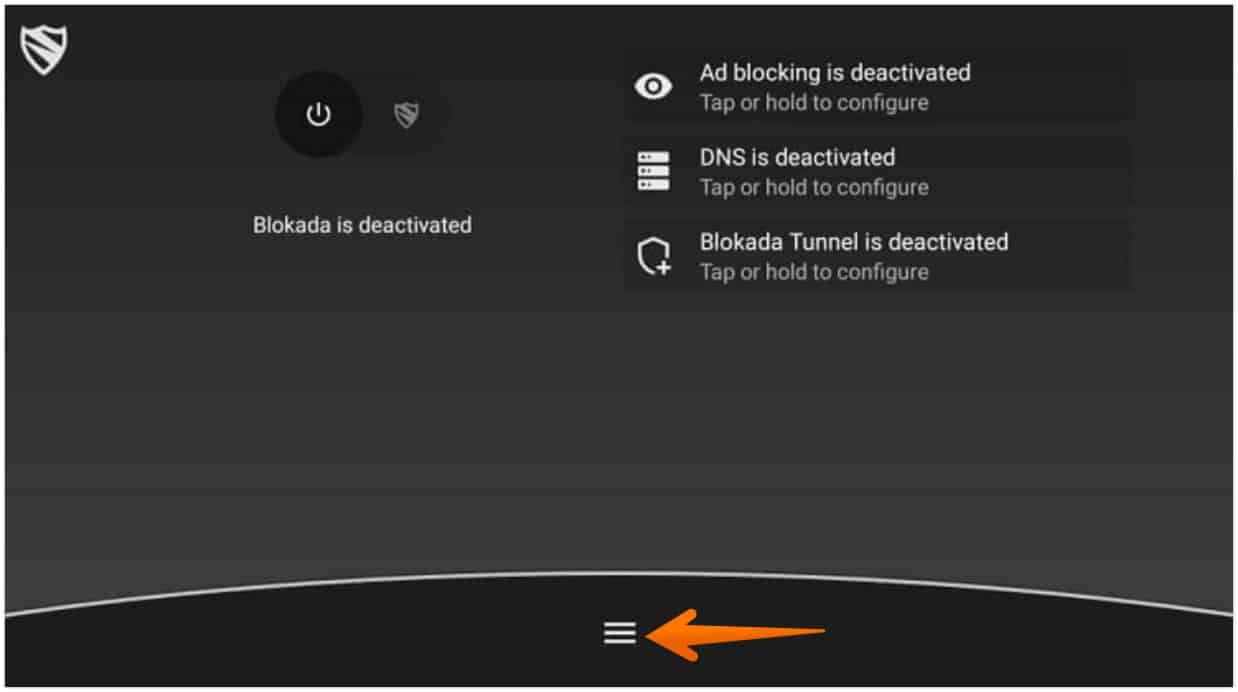 Click on Kebab Menu in Blokada