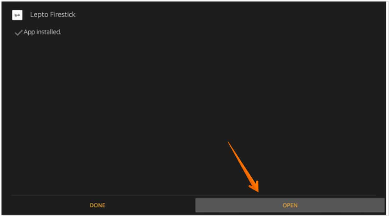 Click on Open for Lepto