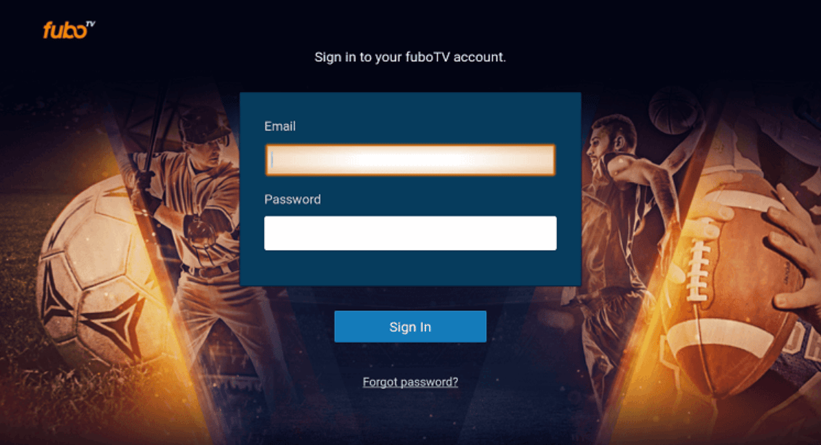 Sign in on FuboTV